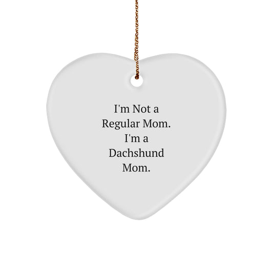 Funny Dachshund Dog Mom Heart Ornament - Gifts from Mom to Dachshund Dog Lover for Christmas - Image 1
