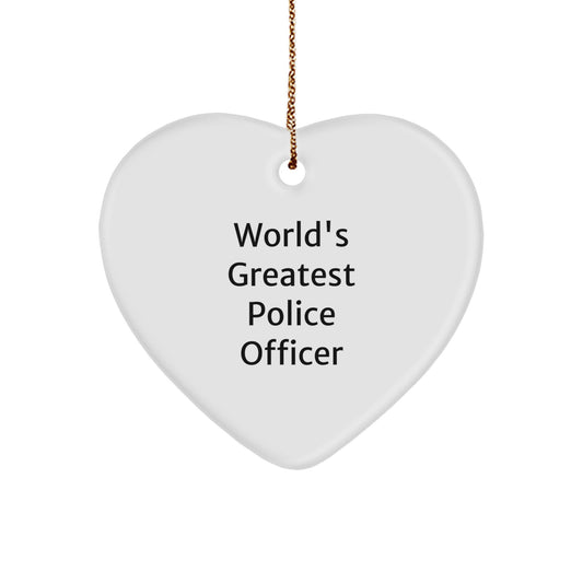 Funny Police Officer Heart Ornament Gifts for Police Officer from Family Christmas Unique - Image 1