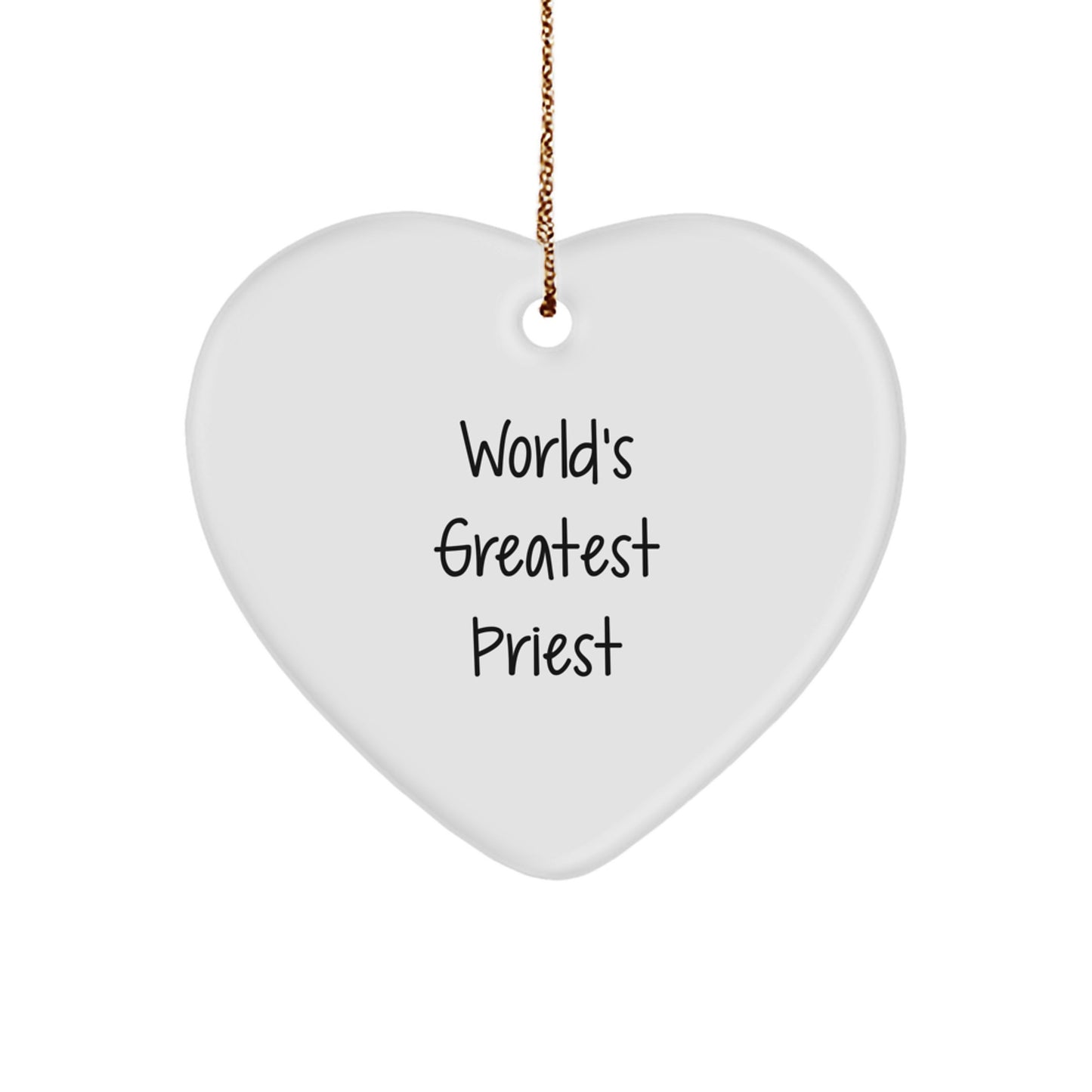 Funny Priest Heart Ornament - Gifts from Men for Priest, Cute Heart Shaped Priest Decorations for Christmas Unique Gifts - Image 1
