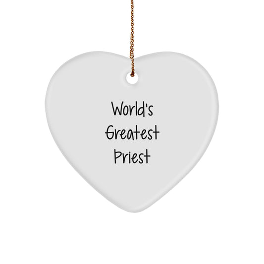 Funny Priest Heart Ornament - Gifts from Men for Priest, Cute Heart Shaped Priest Decorations for Christmas Unique Gifts - Image 1
