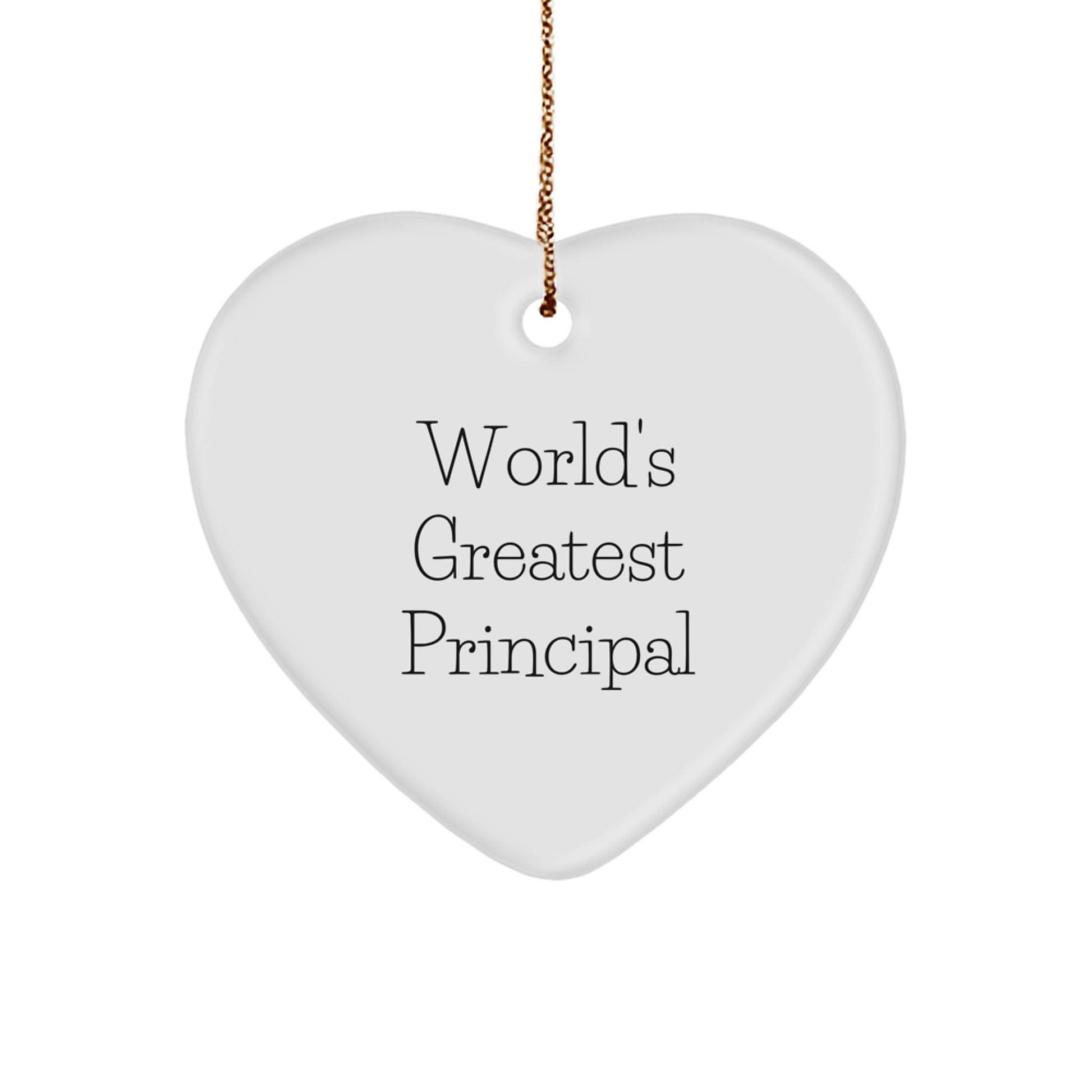 Funny Principal Gifts from Men to World's Greatest Principal Heart Ornament for Christmas Unique Presents - Image 1