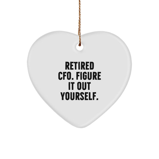 Funny CFO Heart Ornament Gifts from Friends, Unique Christmas Unique Gifts for CFO, Retired CFO Figure It Out Yourself - Image 1