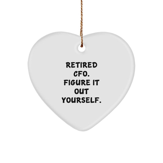 CFO Gifts from Friends - Inspirational Heart Ornament for CFOs - Funny Quote 'Figure It Out Yourself' - Christmas Unique Gifts for CFOs and CFO Friends - Gifts for CFOs - Image 1