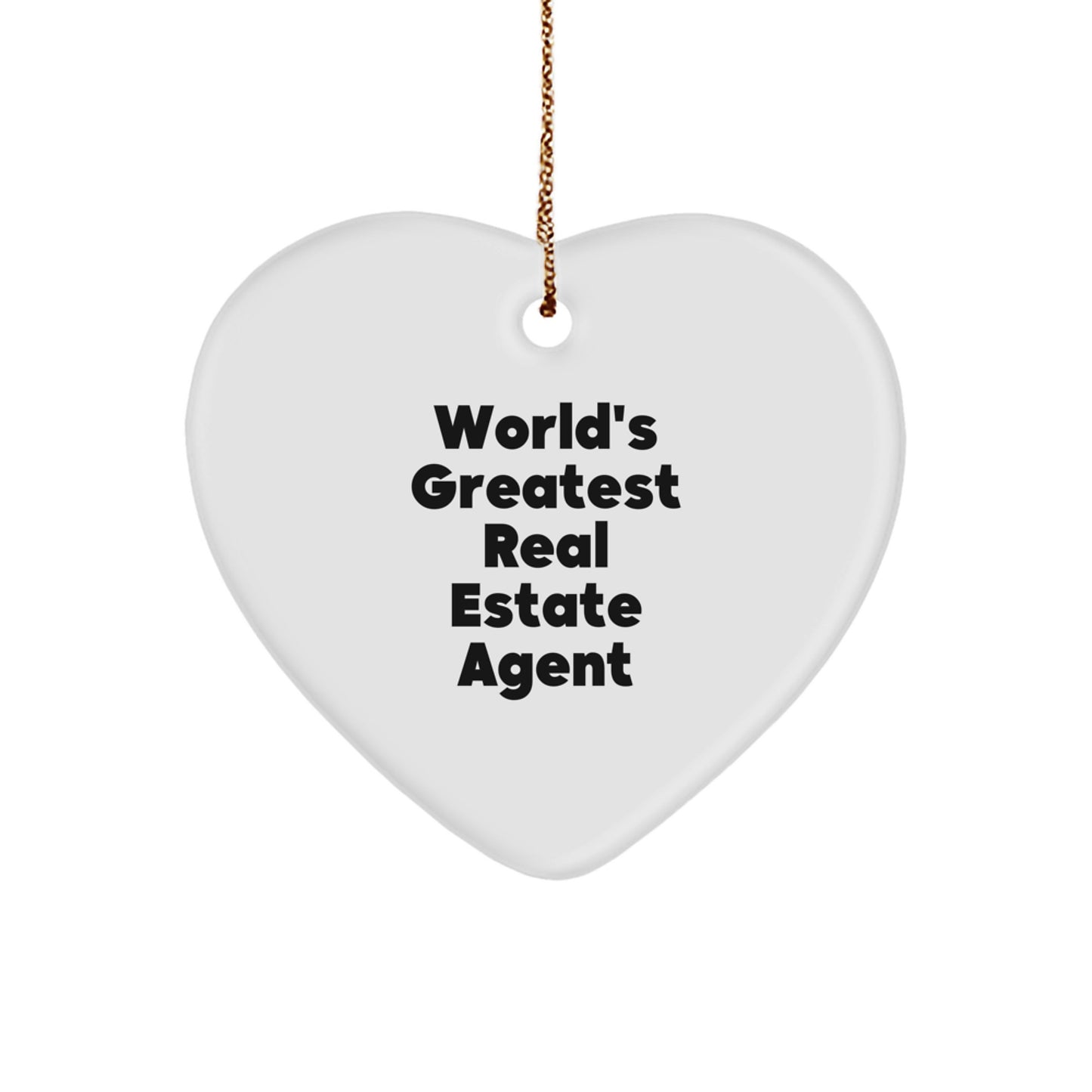Funny World's Greatest Real Estate Agent Heart Ornament Gifts from Family for Real Estate Agent Christmas Unique Gifts - Image 1