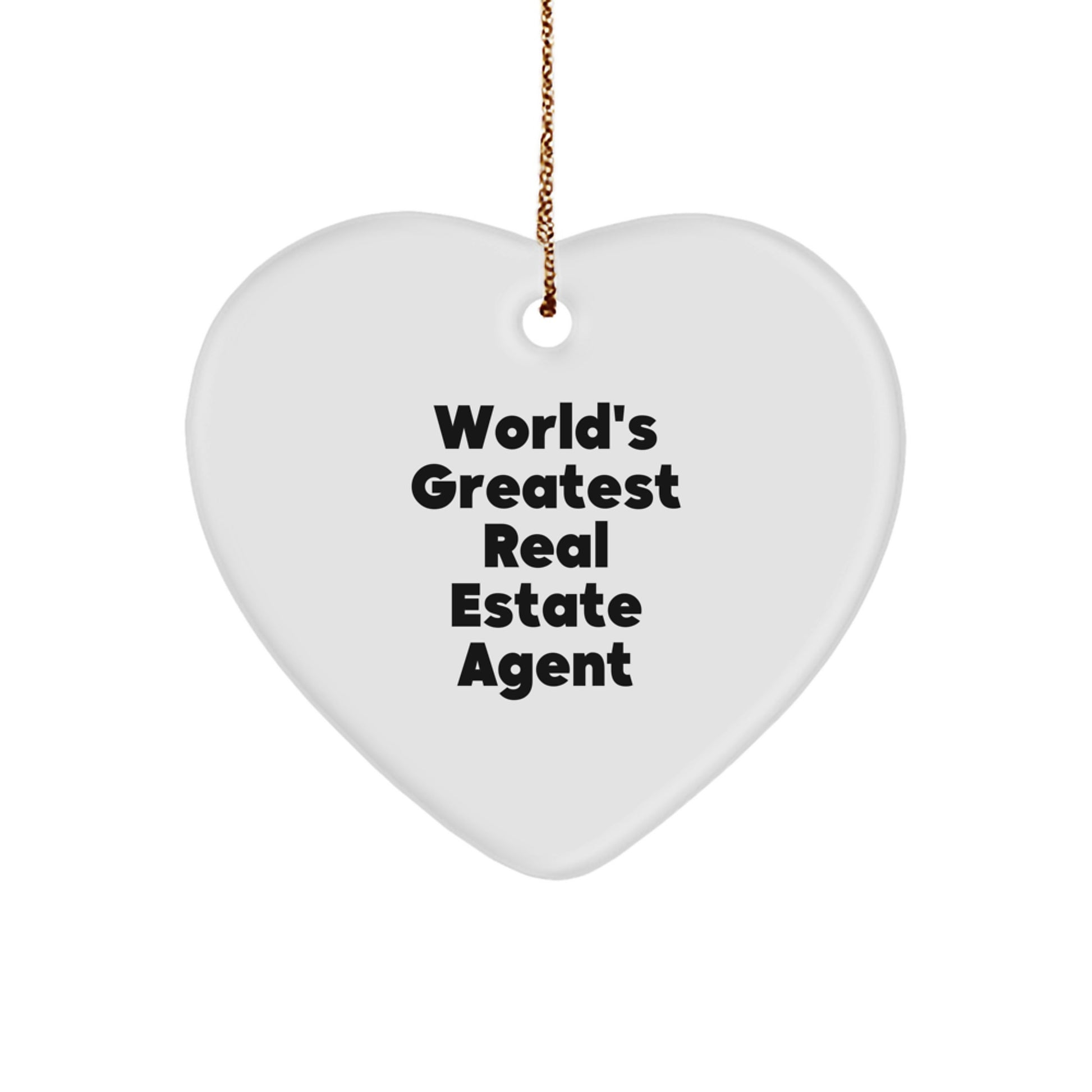 Funny World's Greatest Real Estate Agent Heart Ornament Gifts from Family for Real Estate Agent Christmas Unique Gifts - Image 1