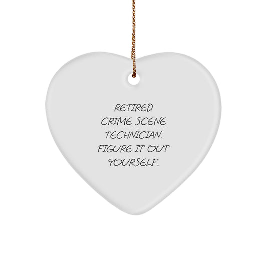 Funny Crime Scene Technician Gifts from Men to Crime Scene Technician - Retired Crime Scene Technician Figure It Out Yourself Heart Ornament for Christmas Unique Gifts - Image 1