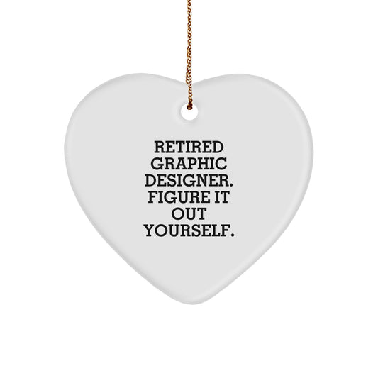 Graphic Designer Gifts for Him - Funny Quote Heart Ornament Gifts from Friends for Graphic Designer Coworkers - Unique Christmas Unique Gift Ideas - Image 1