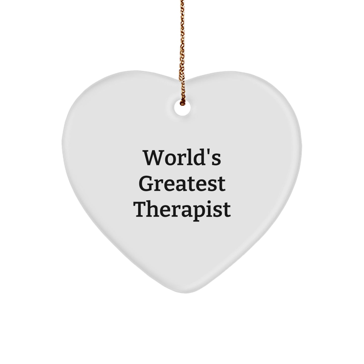 Funny World's Greatest Therapist Heart Ornament Gifts from Family, Unique Christmas Unique Gifts for Therapist, Heart Shaped Therapist Decor - Image 1