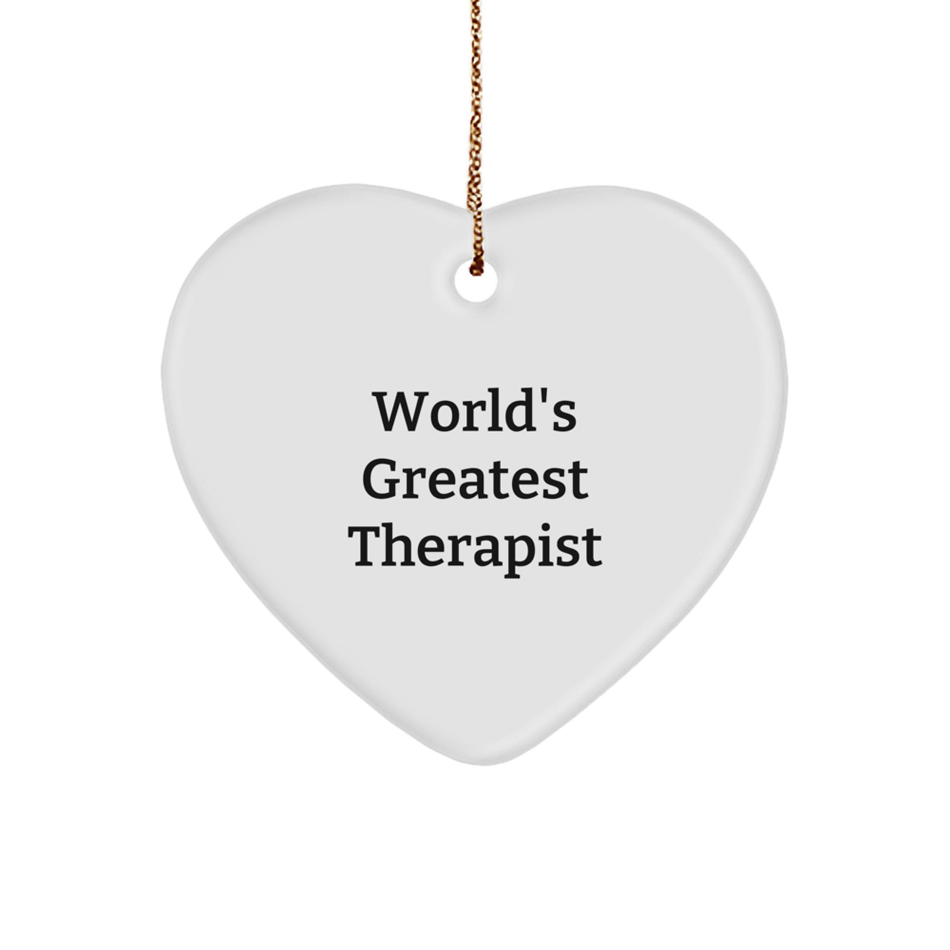 Funny World's Greatest Therapist Heart Ornament Gifts from Family, Unique Christmas Unique Gifts for Therapist, Heart Shaped Therapist Decor - Image 1