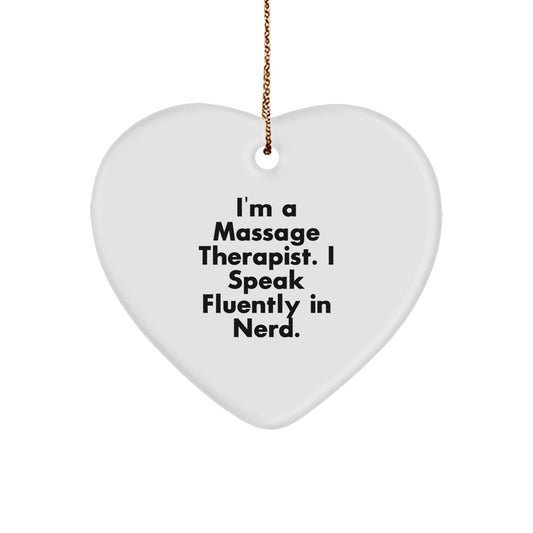 Funny Gifts from Massage Therapist Friends for Christmas Heart Ornament - Image 1