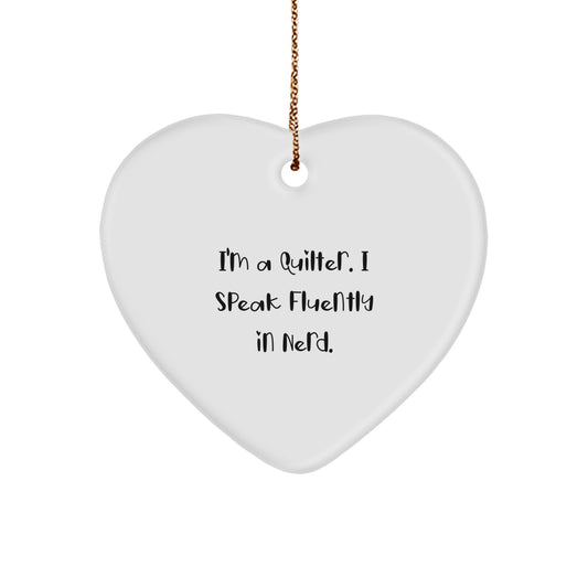 Christmas Unique Gift for Her Quilter I'm a Quilter Heart Ornament Present - Image 1
