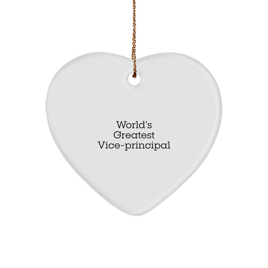 Funny Vice-principal Gifts for Men, World's Greatest Vice-principal Heart Ornament, Christmas Unique Gifts from Friends - Image 1