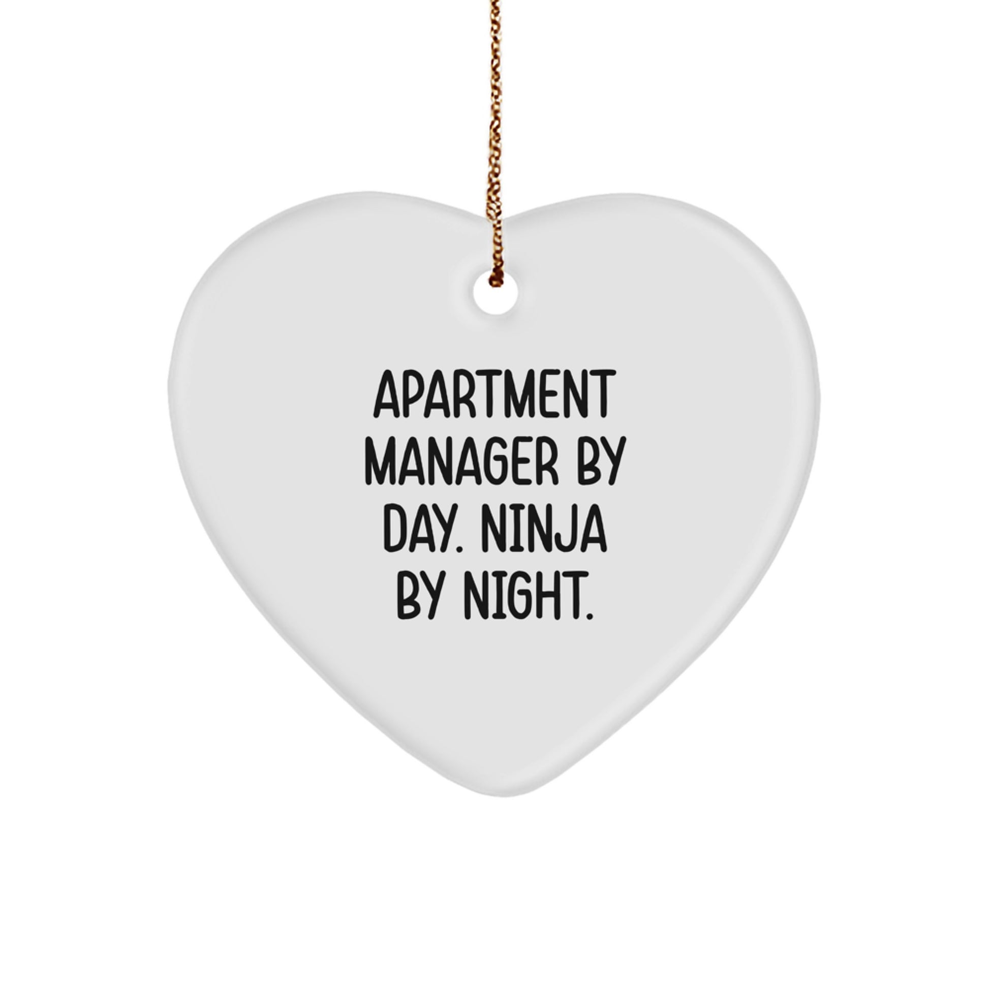 Apartment Manager Gifts from Friends - Heart Ornament By Day. Ninja By Night. - Unique Christmas Unique Gifts - Image 1