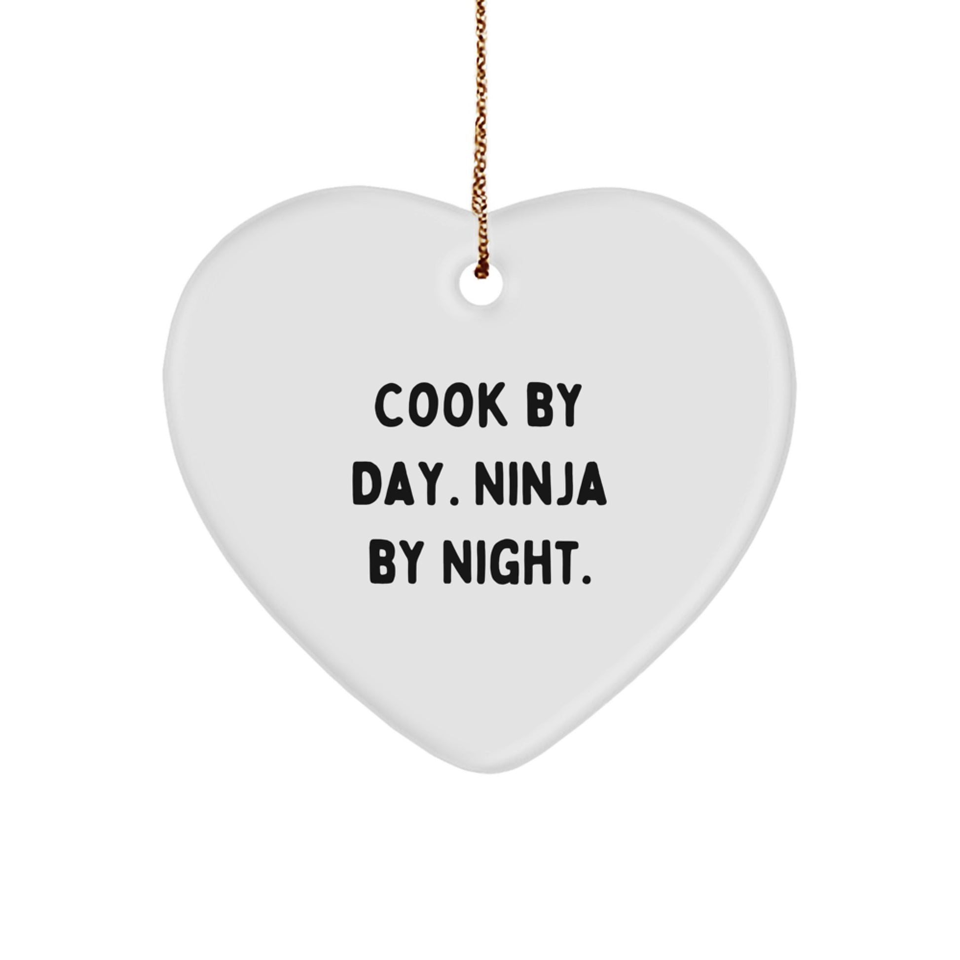 Funny Cook Heart Ornaments for Kitchen Enthusiasts, Gifts from Friends and Family, Heartfelt Christmas Unique Presents for Cooks - Image 1