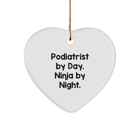 Fun Podiatrist by Day. Ninja by Night Christmas Ornament for Friend Gift - Image 1