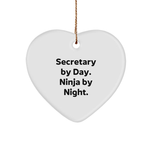 Funny Secretary Gifts from Friends and Family - Secretary Heart Ornament for Christmas Unique Presents - Image 1