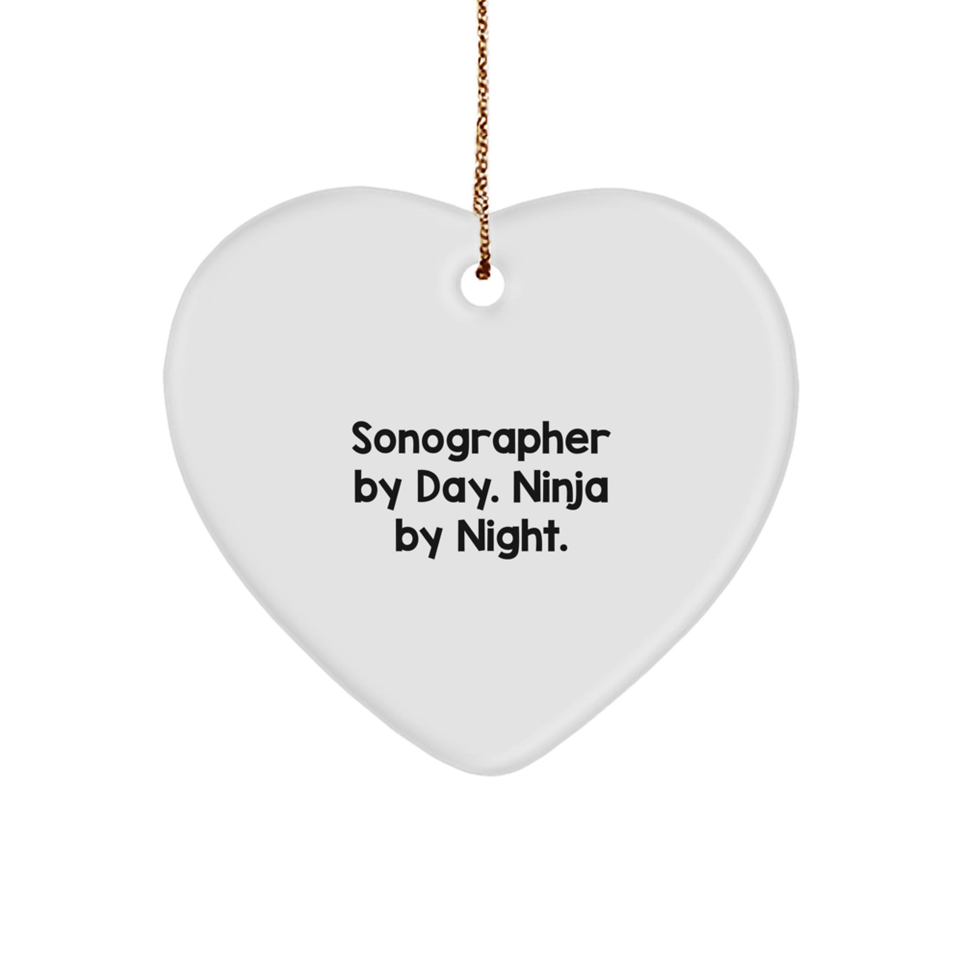 Sonographer Gifts by Day, Ninja Gifts by Night, Heart Ornament for Christmas - Gifts for Sonographer, Christmas Unique Gifts from Men to Women - Image 1
