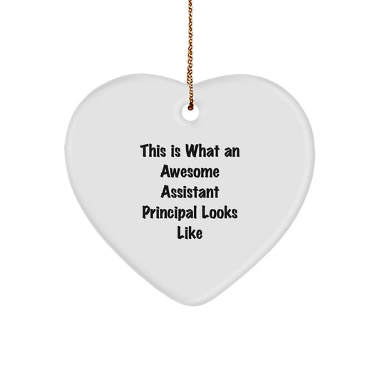 Funny Assistant Principal Gifts from Men - Heart Ornament This Is What An Awesome Assistant Principal Looks Like Christmas Unique Gifts - Image 1