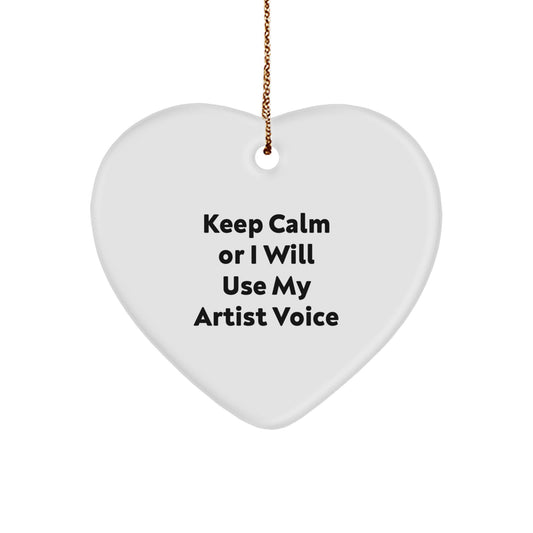Funny Artist Heart Ornament Gifts from Men to Women Friends for Christmas Unique Ornaments Artist Voice - Image 1