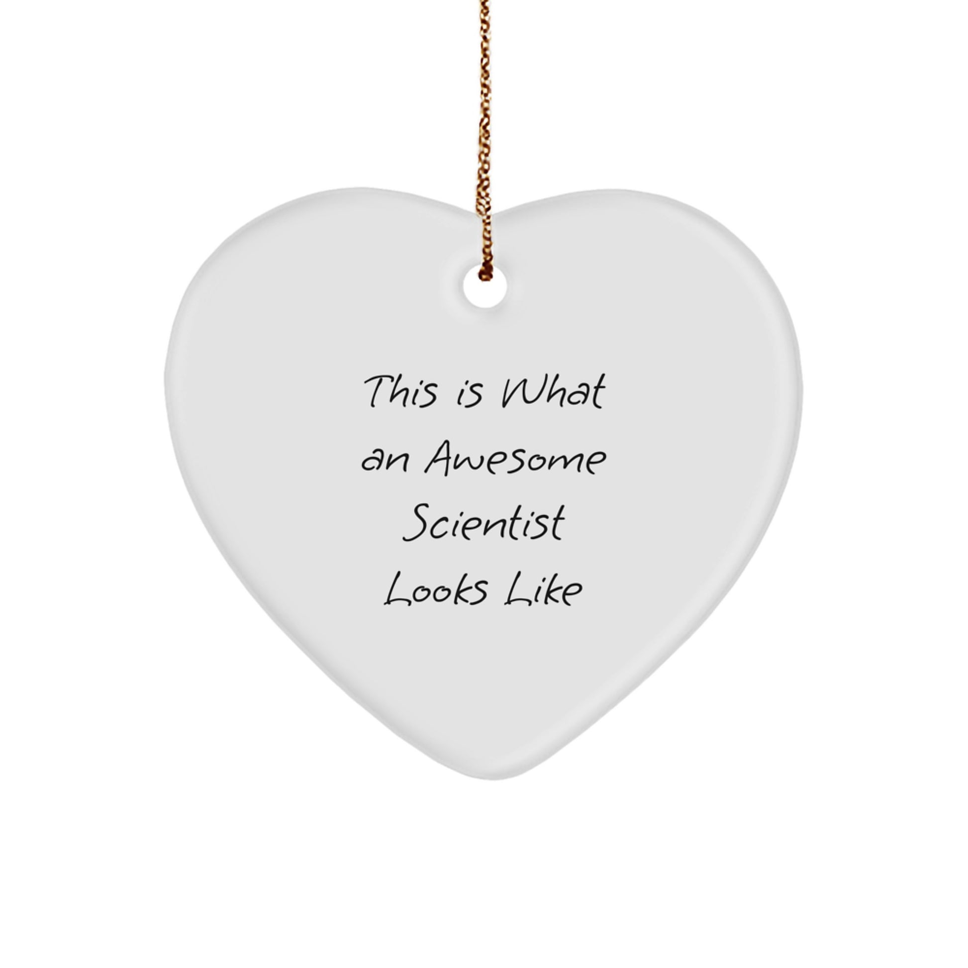 Funny Gifts from Men to Scientist Friends - Christmas Unique Scientist Heart Ornament with This Is What An Awesome Scientist Looks Like Quote - Image 1