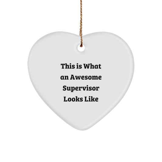 Funny Supervisor Gifts for Coworkers, Heart Ornament with Inspirational Quote, Gifts from Men to Office Team Leads at Christmas - Image 1