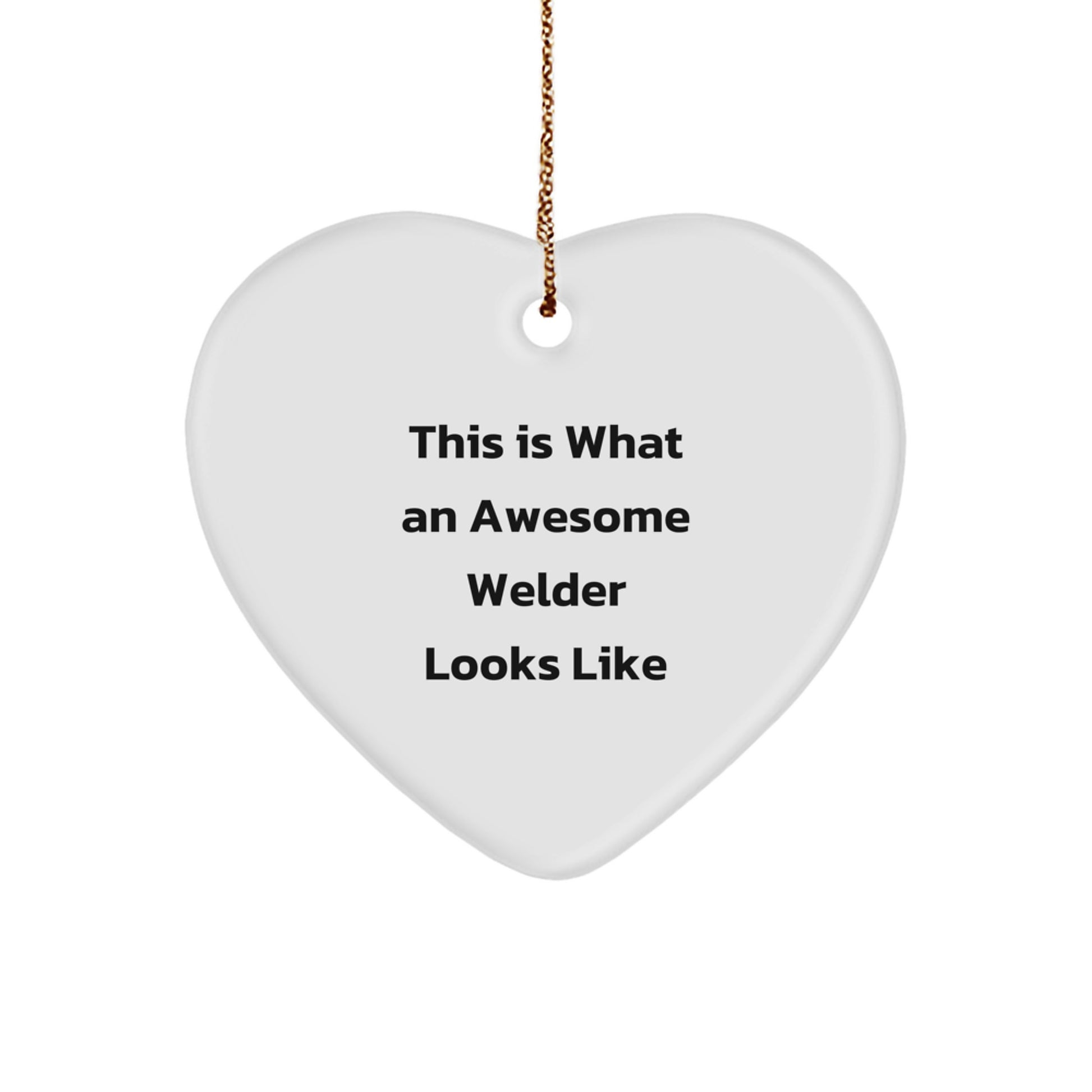 Funny Welder Heart Ornament Gifts from Men to Friends, Unique Christmas Unique Gifts for Welder, Heart-Shaped MDF Metal Look Decor - Image 1