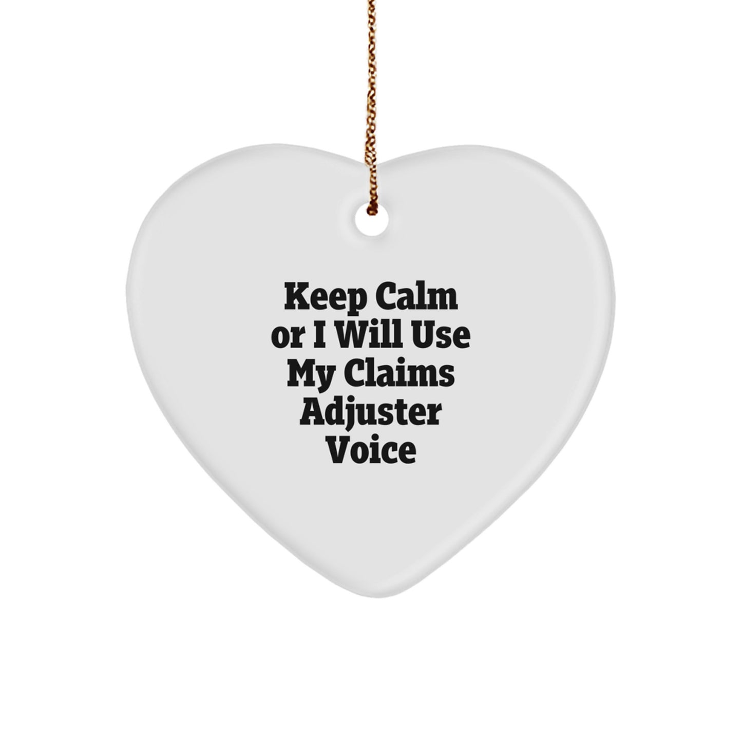 Funny Claims Adjuster Heart Ornaments for Christmas Unique Gifts from Men to Women and Friends, Heart Shaped Keepsake for Claims Adjuster Coworkers and Family Members - Image 1