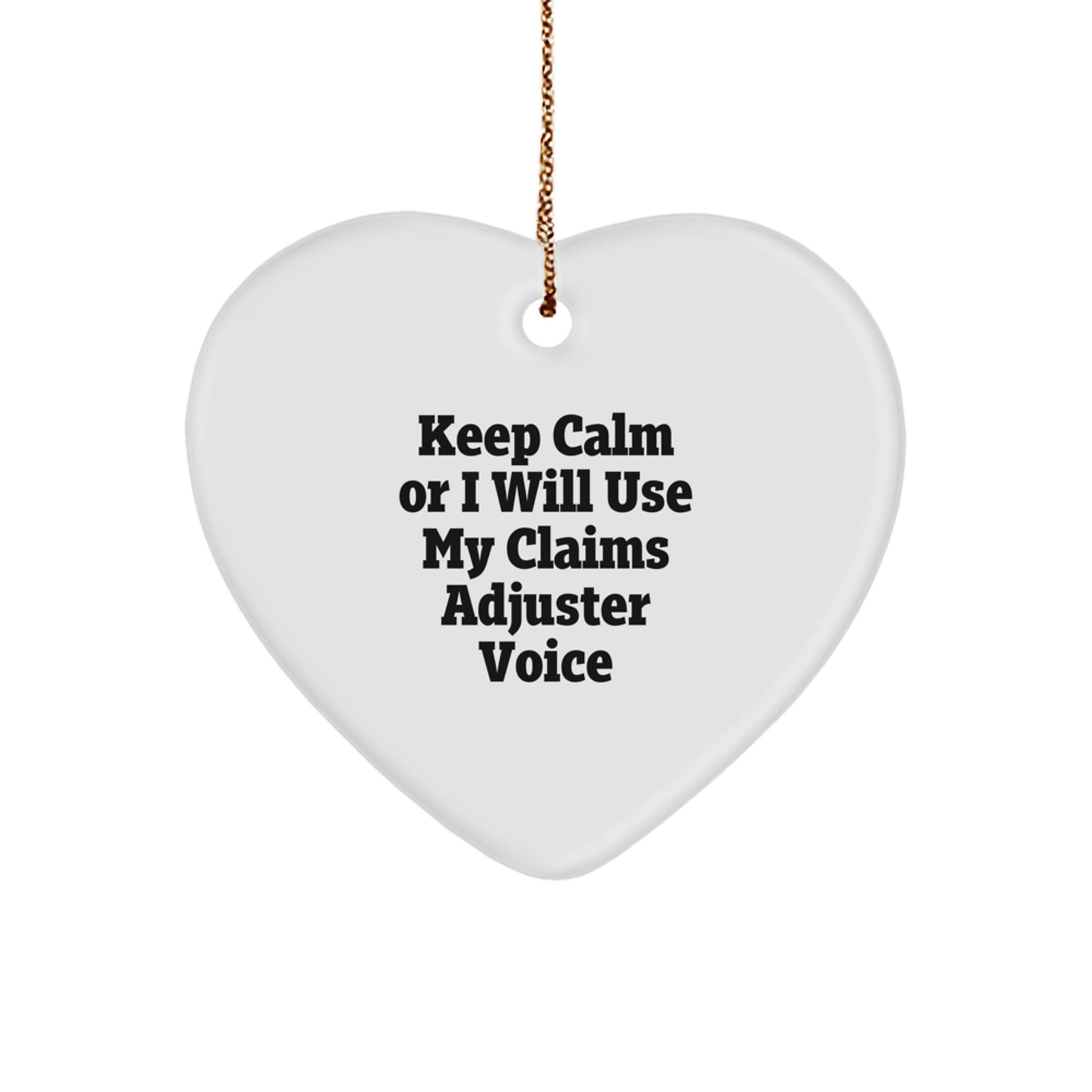 Funny Claims Adjuster Heart Ornaments for Christmas Unique Gifts from Men to Women and Friends, Heart Shaped Keepsake for Claims Adjuster Coworkers and Family Members - Image 1