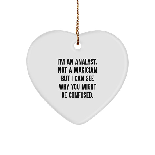 Funny Analyst Gifts from Friends - Heart Ornament for Men Women Coworkers Christmas Unique Gifts - Image 1