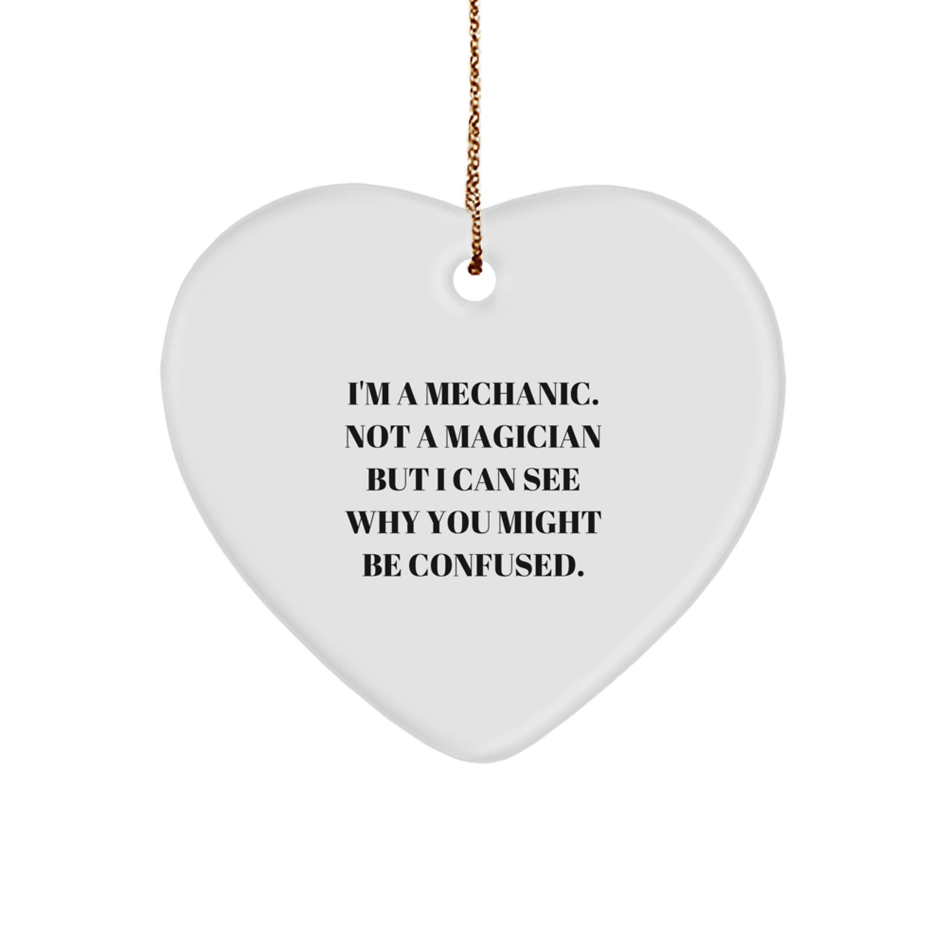 Funny Mechanic Heart Ornament Gifts from Friends for Mechanic Men Christmas Unique Presents - Image 1