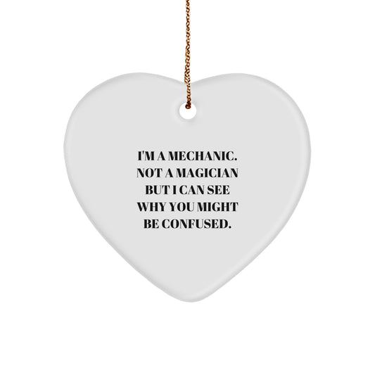 Funny Mechanic Heart Ornament Gifts from Friends for Mechanic Men Christmas Unique Presents - Image 1