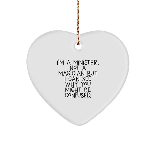 Funny Minister Heart Ornament Gifts from Friends and Family for Christmas Unique Minister - Image 1