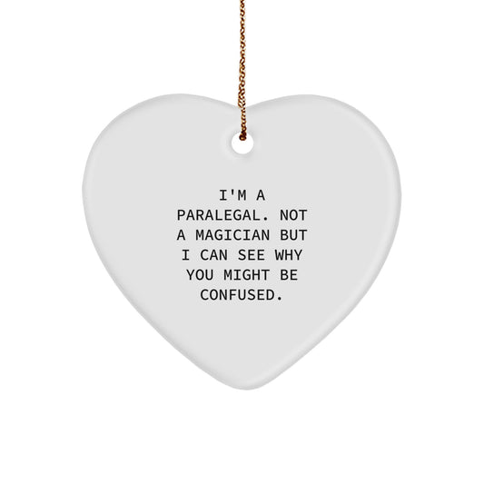 Funny Paralegal Heart Ornament Gifts for Paralegal Friends and Family - Unique Christmas Unique Gift Ideas from Men to Women - Image 1