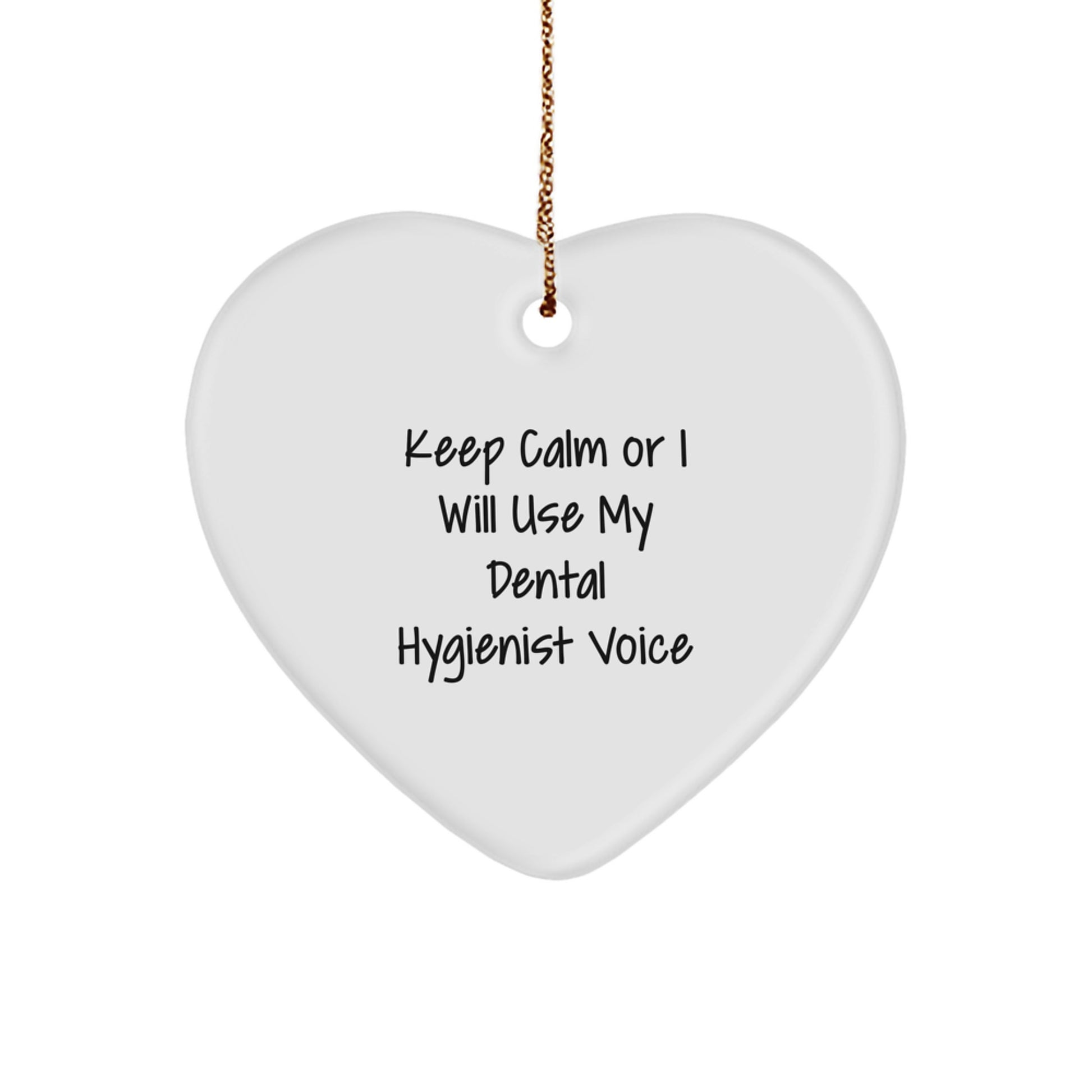 Funny Dental Hygienist Gifts from Friends, Heart Ornament for Dental Hygienist, Keep Calm and Smile, Christmas Unique Gifts for Women Coworkers Family - Image 1