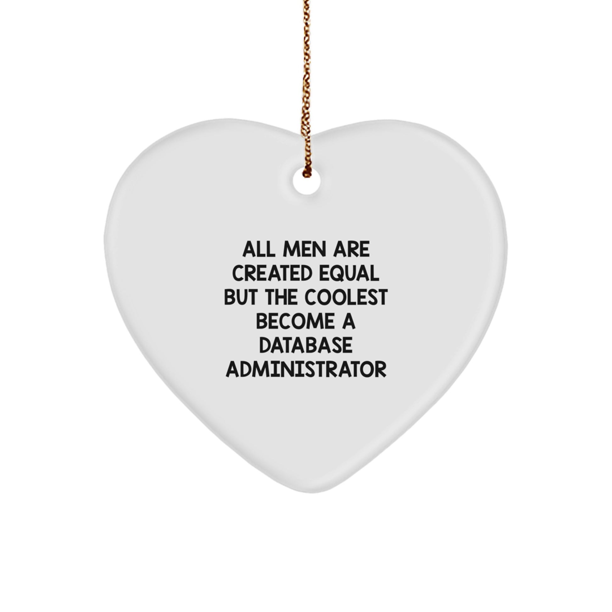 Funny Database Administrator Christmas Unique Gift, Heart Ornament for Database Administrator Friends, Funny Quote Gifts from Men to Men, Christmas Unique Gifts for Database Administrator - Image 1