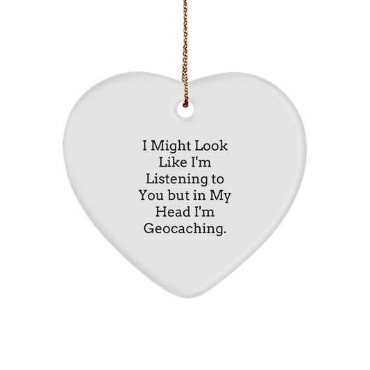 Geocaching Heart Ornament Collectible for Neighbors Gift I'm Geocaching - Image 1