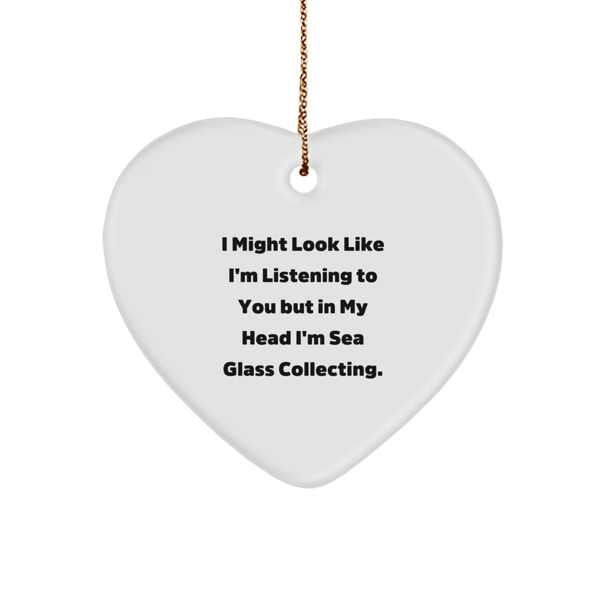 Christmas Unique Gift for Her Sea Glass Collecting Heart Ornament Present - Image 1
