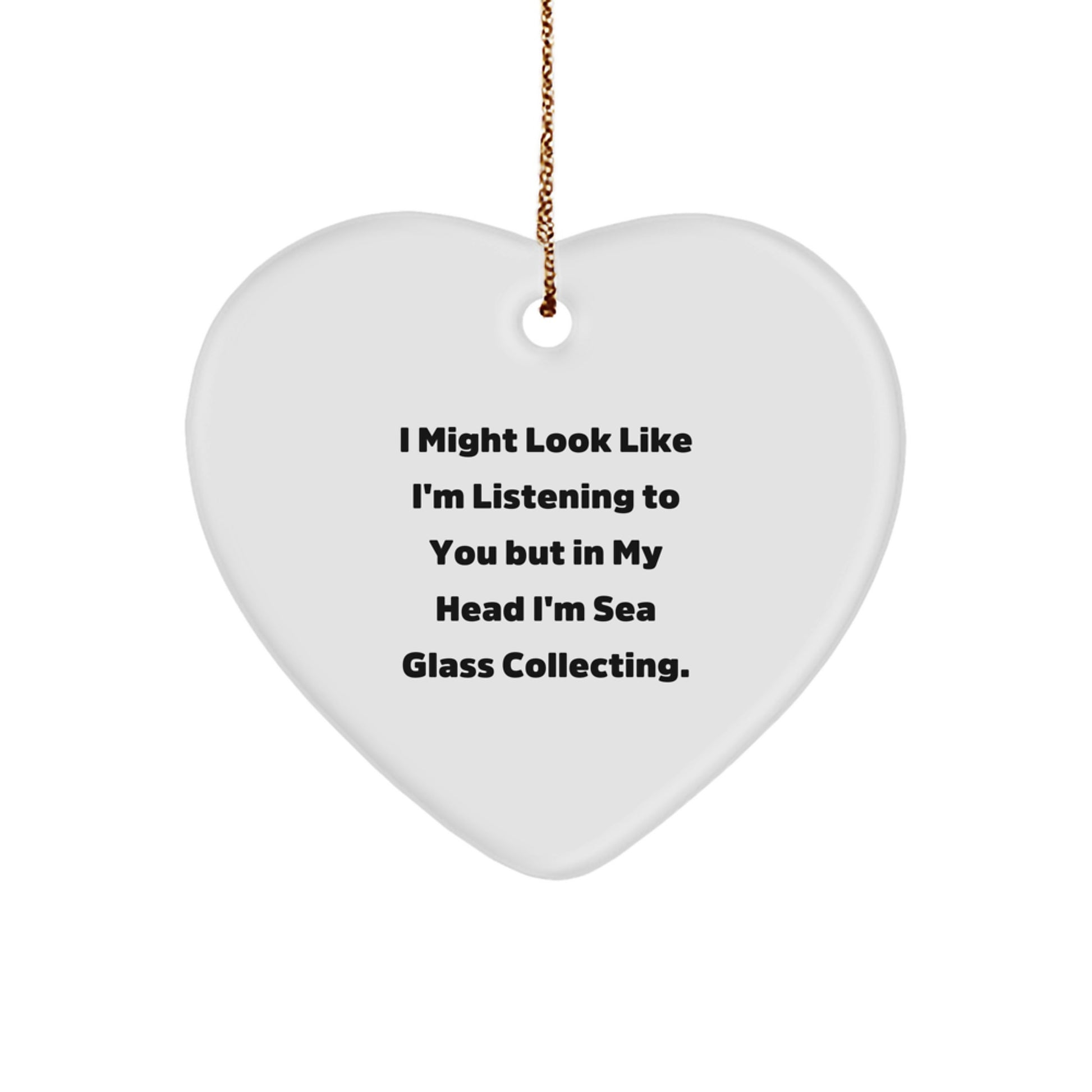 Christmas Unique Gift for Her Sea Glass Collecting Heart Ornament Present - Image 1