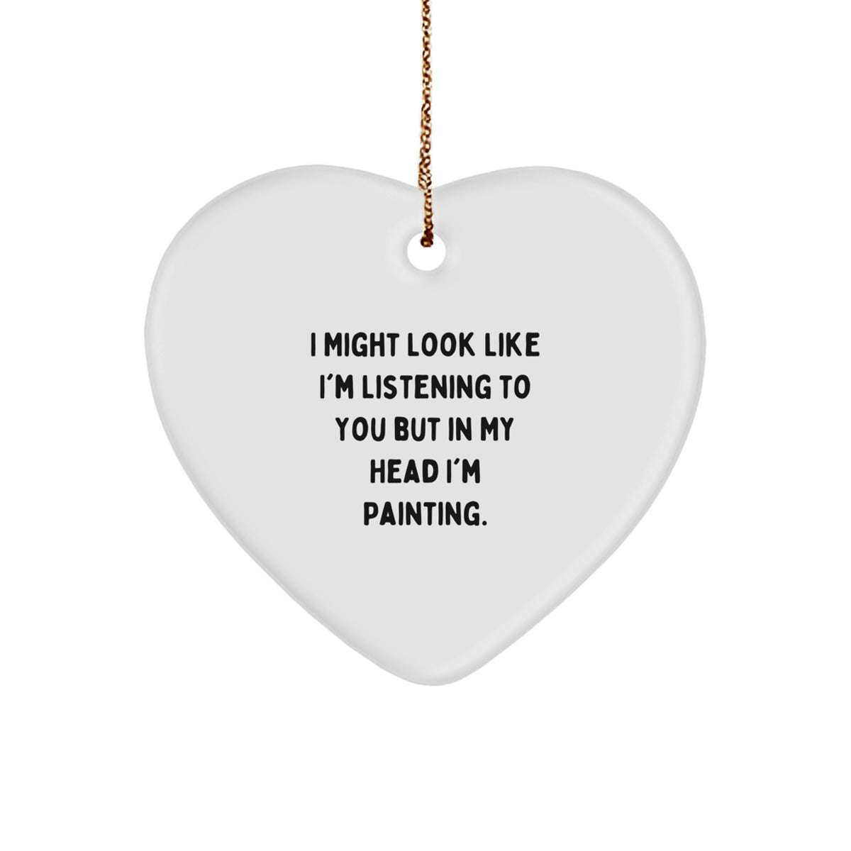 Playful Painting Heart Christmas Ornament for Friends Gift - Image 1