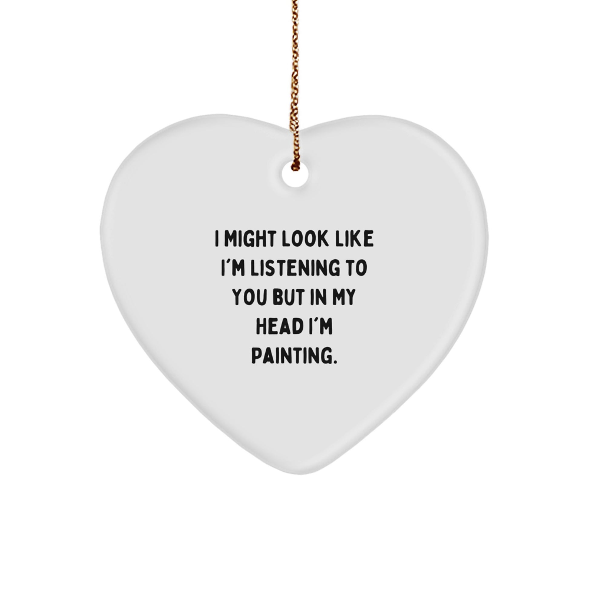 Playful Painting Heart Christmas Ornament for Friends Gift - Image 1