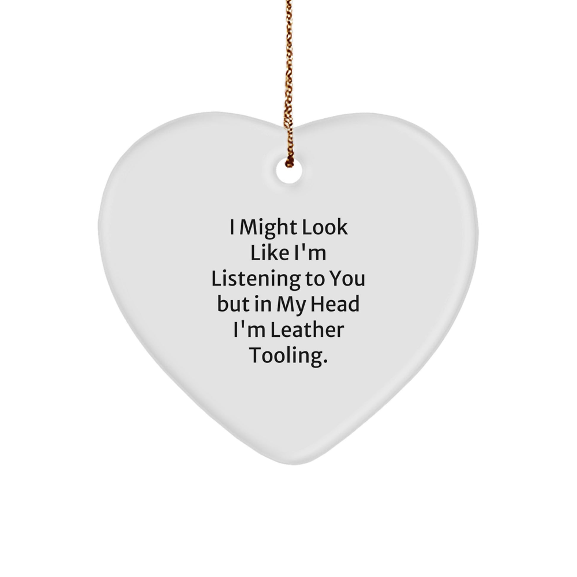 Leather Tooling Gifts from Women for Men - Inspirational Heart Ornament, Funny Quote, Perfect for Christmas Unique Presents - Image 1