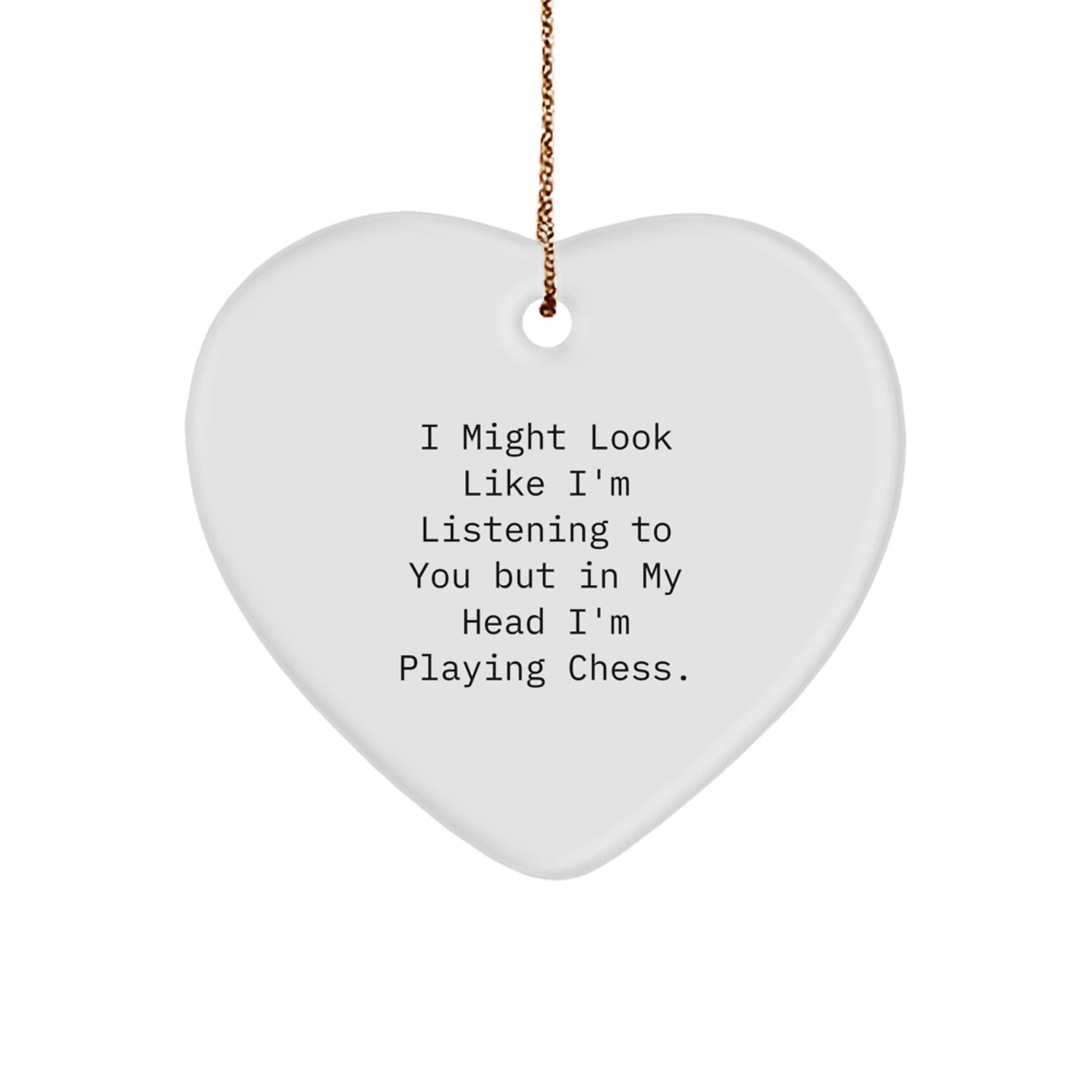 Funny Chess Heart Ornament Gifts for Chess Enthusiasts from Friends and Family, Inspirational Christmas Unique Gifts for Men and Women - Image 1