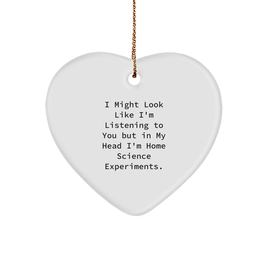 Funny Heart Ornament Home Science Experiments Gift for Him from Men, Unique Home Science Experiments Christmas Ornaments for Men, Women, Coworkers, Funny Gifts from Friends - Image 1