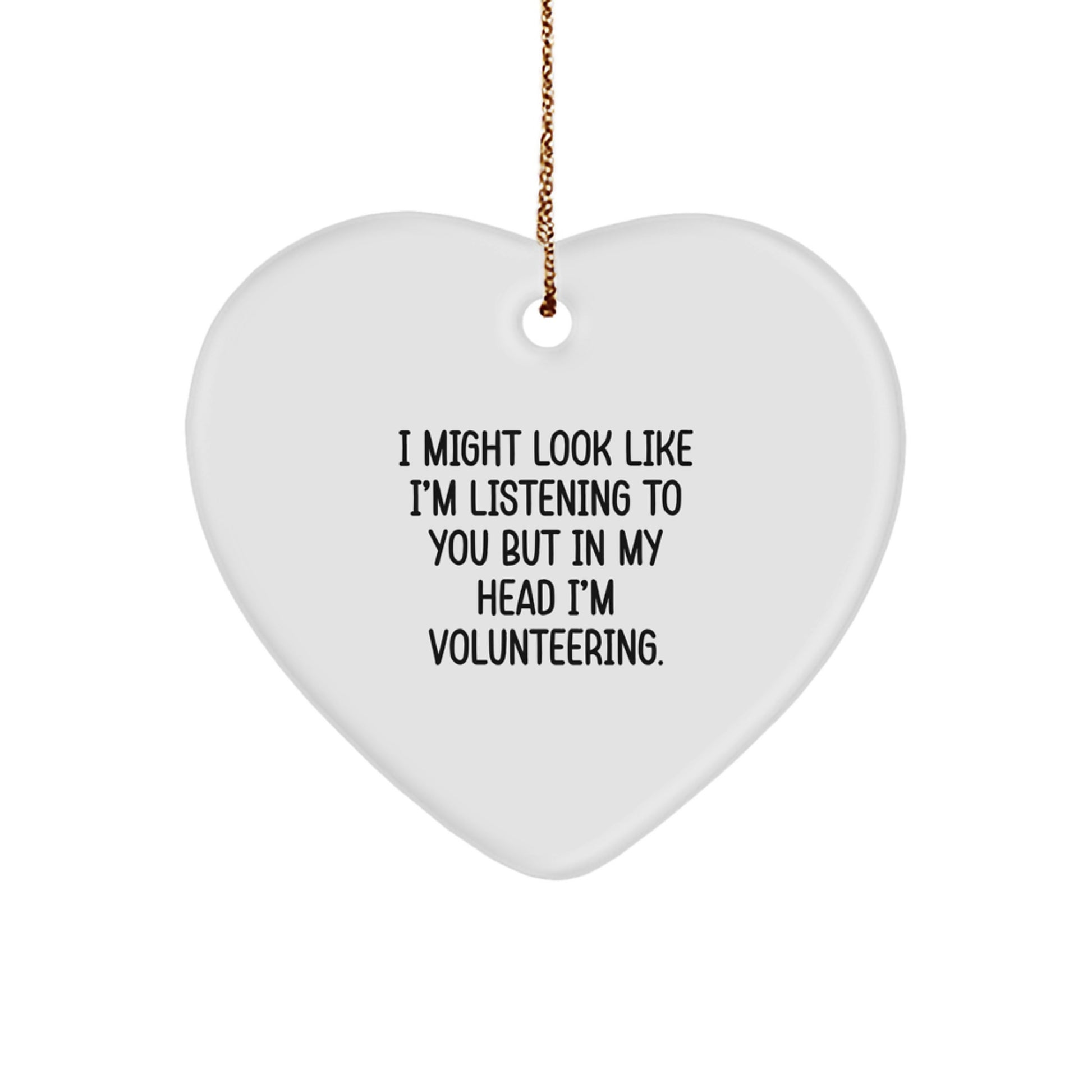 Novelty Volunteering White Heart Christmas Ornament for Friends Gift - Image 1