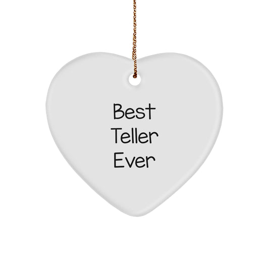 Funny Teller Gifts from Friends for Teller, Heart Ornament Christmas Unique Presents - Image 1
