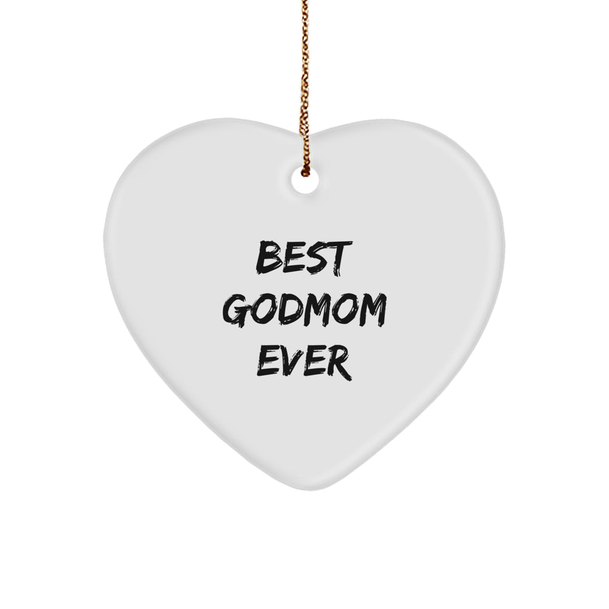 Christmas Ornament Gift for Kids Favorite Godmom Ever - Heart Keepsake - Image 1