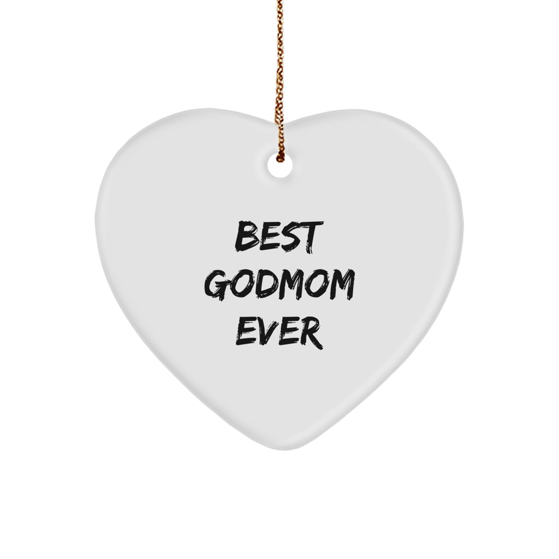 Christmas Ornament Gift for Kids Favorite Godmom Ever - Heart Keepsake - Image 1