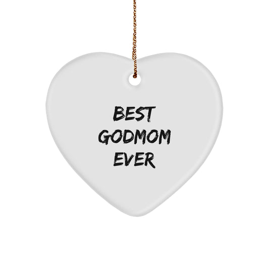 Christmas Ornament Gift for Kids Favorite Godmom Ever - Heart Keepsake - Image 1