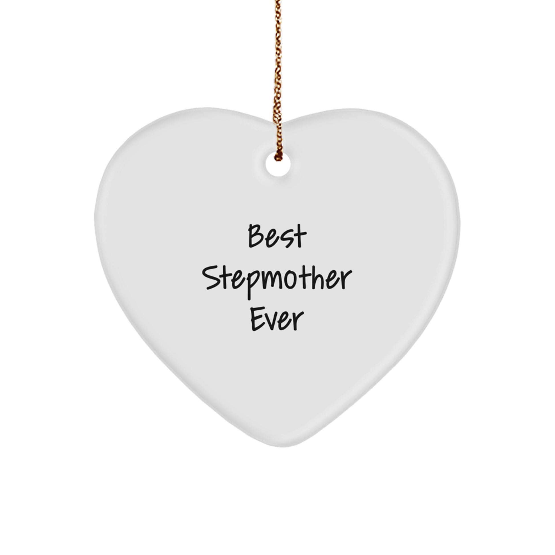 Funny Stepmother Gifts from Women to Best Stepmother Ever Heart Ornament, White, for Christmas - Image 1