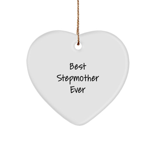 Funny Stepmother Gifts from Women to Best Stepmother Ever Heart Ornament, White, for Christmas - Image 1